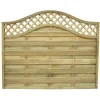 Forest Prague Lattice Curved Top Fence Panels Natural Timber 6 X 5&apos; Pack Of 3