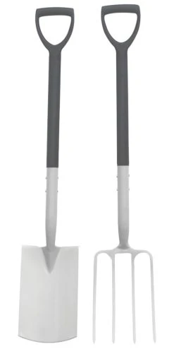 Forge Steel Carbon Steel Digging Fork & Spade 2 Pcs