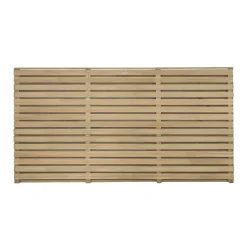 Forest Double-Slatted Fence Panels Natural Timber 6 X 3&apos; Pack Of 5
