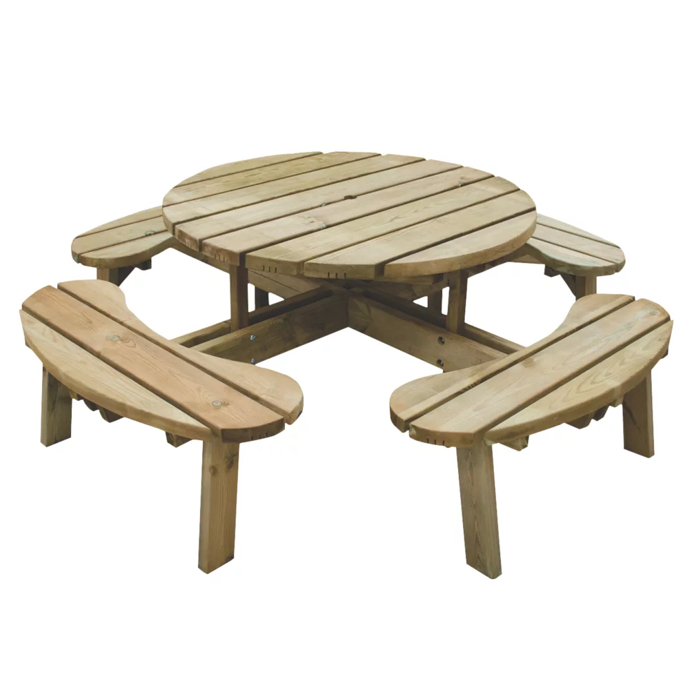 Forest Circular Garden Picnic Table 2070 X 2070 X 720mm - Image 2