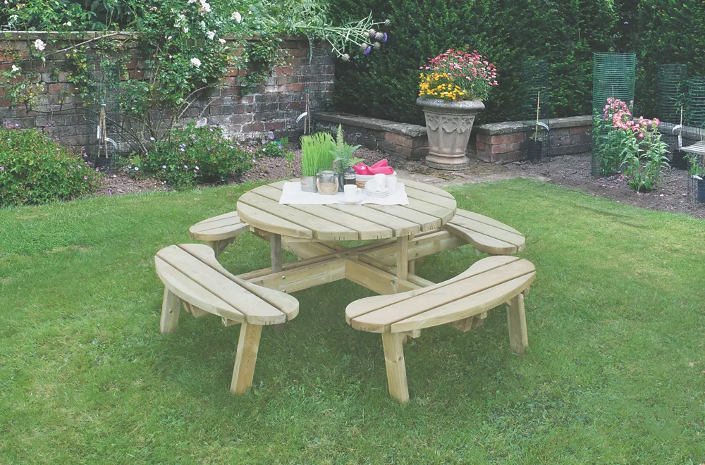 Forest Circular Garden Picnic Table 2070 X 2070 X 720mm