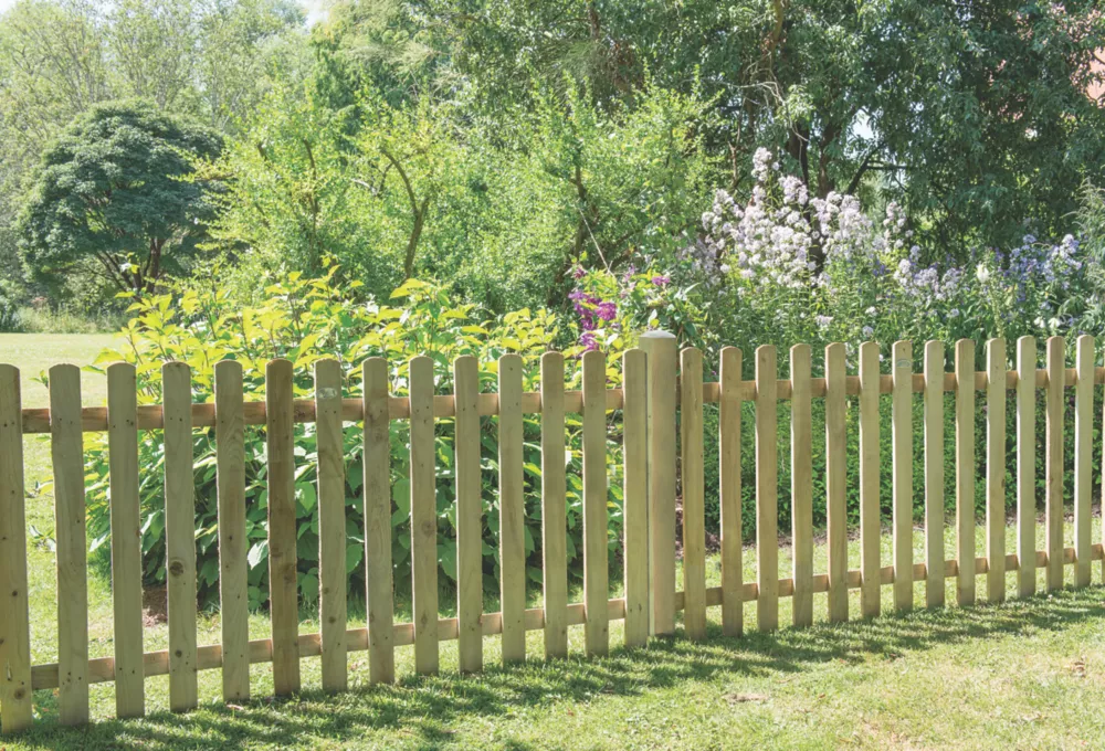 Forest Heavy Duty Picket Fence Panel Natural Timber X Pack Of 3 - Image 2