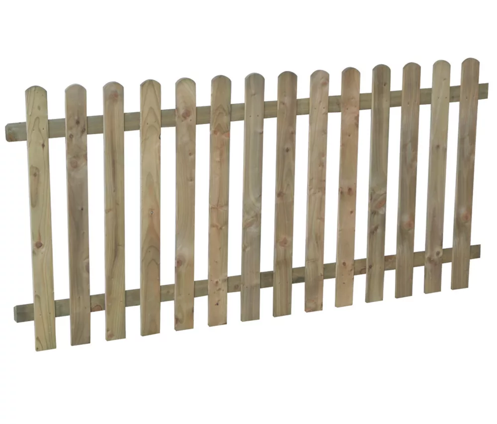 Forest Heavy Duty Picket Fence Panel Natural Timber X Pack Of 3 - Image 3