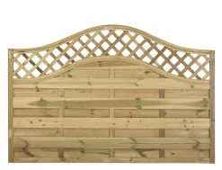Forest Prague Lattice Curved Top Fence Panels Natural Timber 6 X 4&apos; Pack Of 9