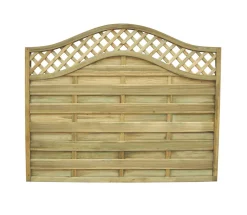 Forest Prague Lattice Curved Top Fence Panels Natural Timber 6 X 5&apos; Pack Of 4