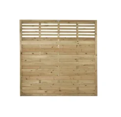 Forest Kyoto Slatted Top Fence Panels Natural Timber 6 X 6&apos; Pack Of 7