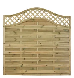 Forest Prague Lattice Curved Top Fence Panels Natural Timber 6 X 6&apos; Pack Of 7