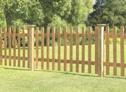 Forest Pale Picket Fence Panels Golden Brown 6 X 3&apos; Pack Of 5