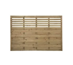 Forest Kyoto Slatted Top Fence Panels Natural Timber 6 X 4&apos; Pack Of 7
