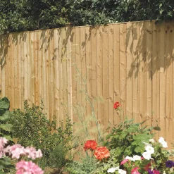 Rowlinson Vertical Board Feather Edge Fence Panels Natural Timber 1.8 X 0.9m Pack Of 3