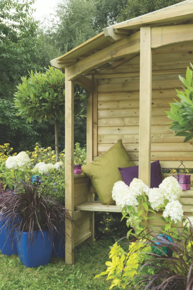 Forest Venetian 6' 6" X 5' (Nominal) Hexagonal Timber Arbour - Image 3