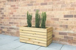 Forest Rectangular Double Linear Planter Natural Wood 800 X 400 X 440mm