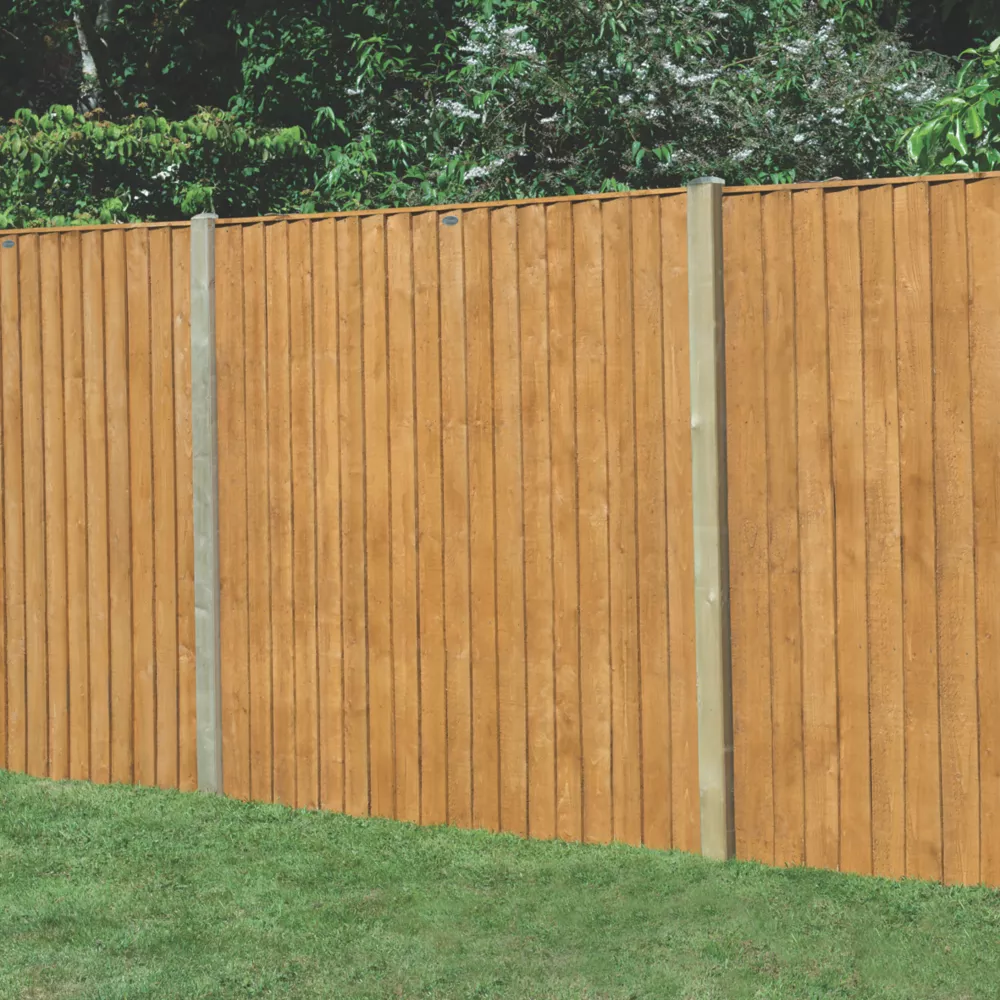 Forest Feather Edge Fence Panels Golden Brown 6 X 6' Pack Of 3