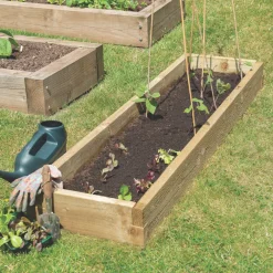 Forest Rectangular Raised Bed Natural Timber 1800 X 450 X 140mm