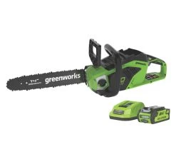 Greenworks GWGD40CS15K2 40V 1 X 2.0Ah Li-Ion Brushless Cordless 35cm Chainsaw