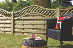 Forest Prague Lattice Curved Top Fence Panels Natural Timber 6 X 5&apos; Pack Of 8