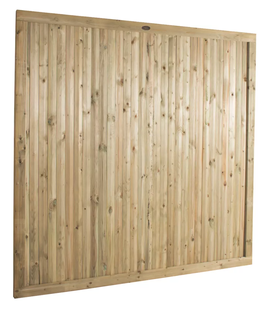 Forest Decibel Vertical Tongue & Groove Noise Reduction Fence Panels Natural Timber 6 X 6' Pack Of 3 - Image 2