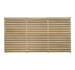 Forest Double-Slatted Fence Panels Natural Timber 6 X 3&apos; Pack Of 3