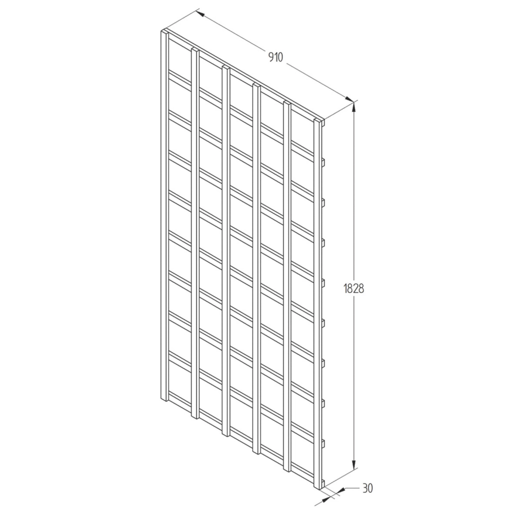 Forest Softwood Rectangular Trellis 3 X 6' 5 Pack - Image 3