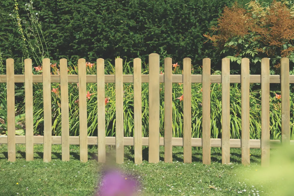 Forest Ultima Picket Fence Panel Natural Timber X Pack Of 3 - Image 2