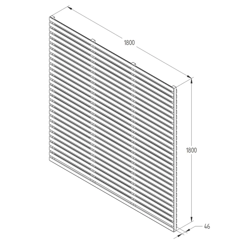Forest VENHHM6PK5HD Double-Slatted Fence Panels Natural Timber 6 X 6' Pack Of 5 - Image 4