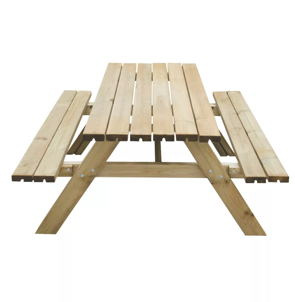 Forest Large Rectangular Garden Picnic Table 1770 X 1530 X 770mm - Image 3