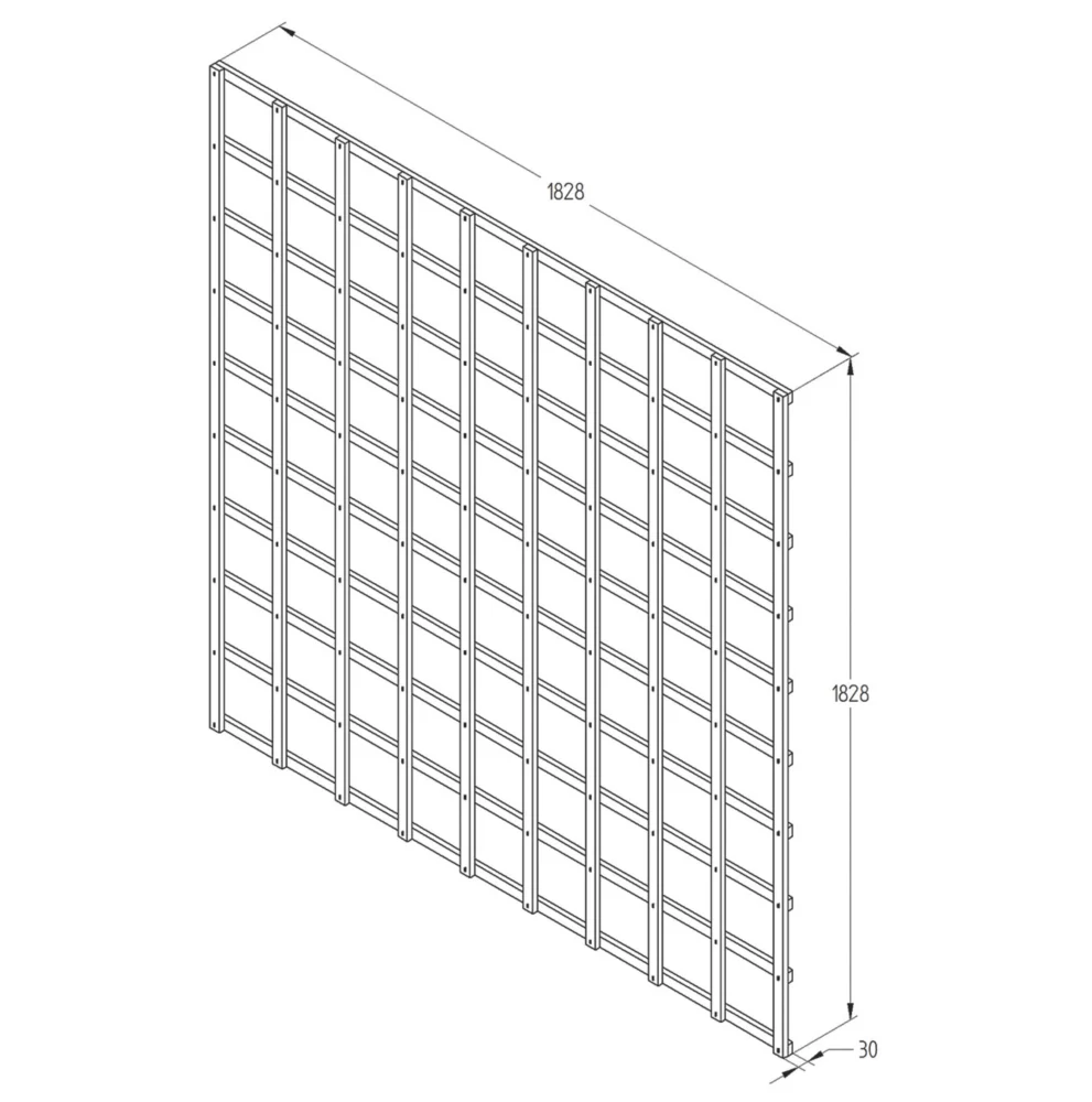 Forest Softwood Square Trellis 6 X 6' 3 Pack - Image 3